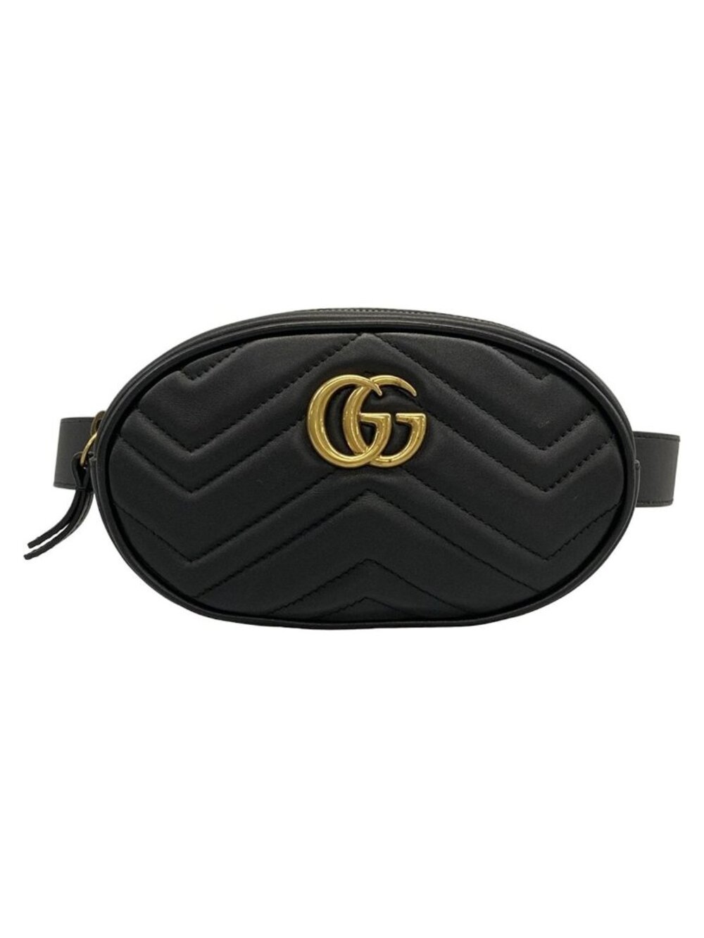 Gucci Waist Pouch GG Marmont Quilted Leather Belt Bag Black